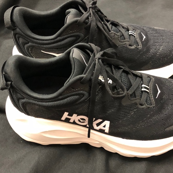 Hoka Black and White Gaviota 6 Sneakers - Picture 3 of 7